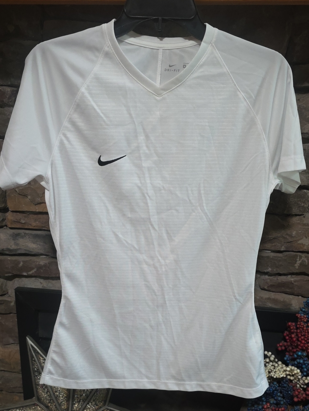 Nike White Dri-Fit Sports Top Sz M